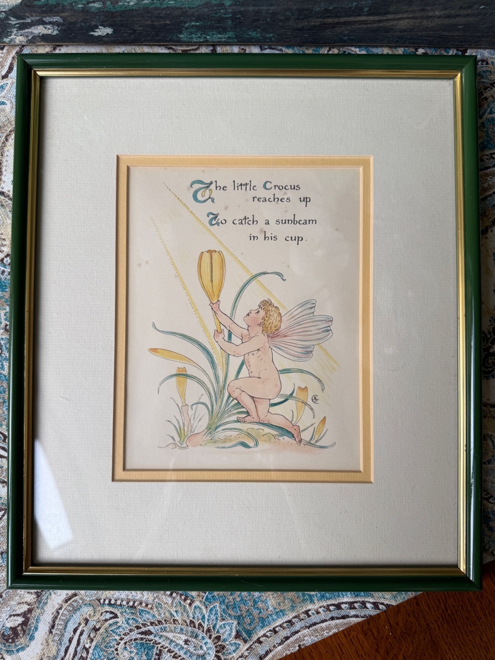 Walter Crane Crocus Fairy Framed Print Flora’s Feast Vintage Faerie
